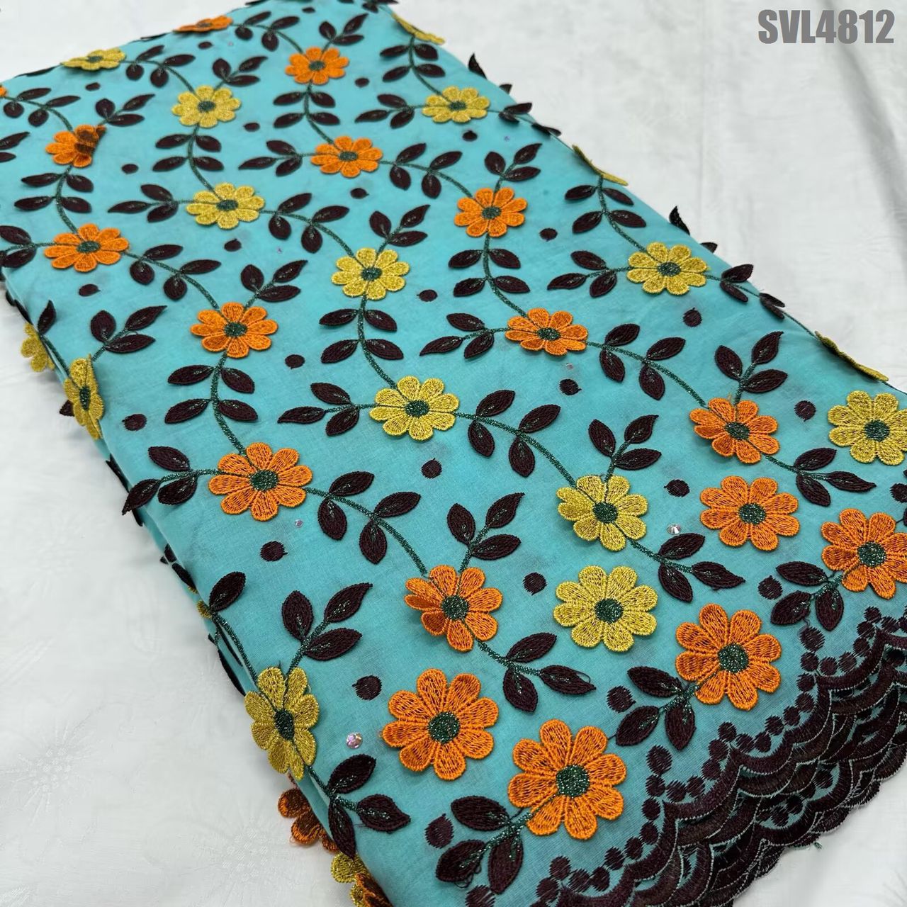 3D EMBROIDERY COTTON LACE FABRIC