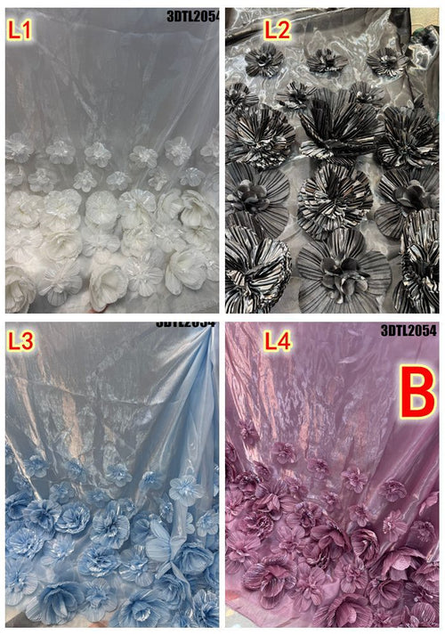 3D Flower organza fabric