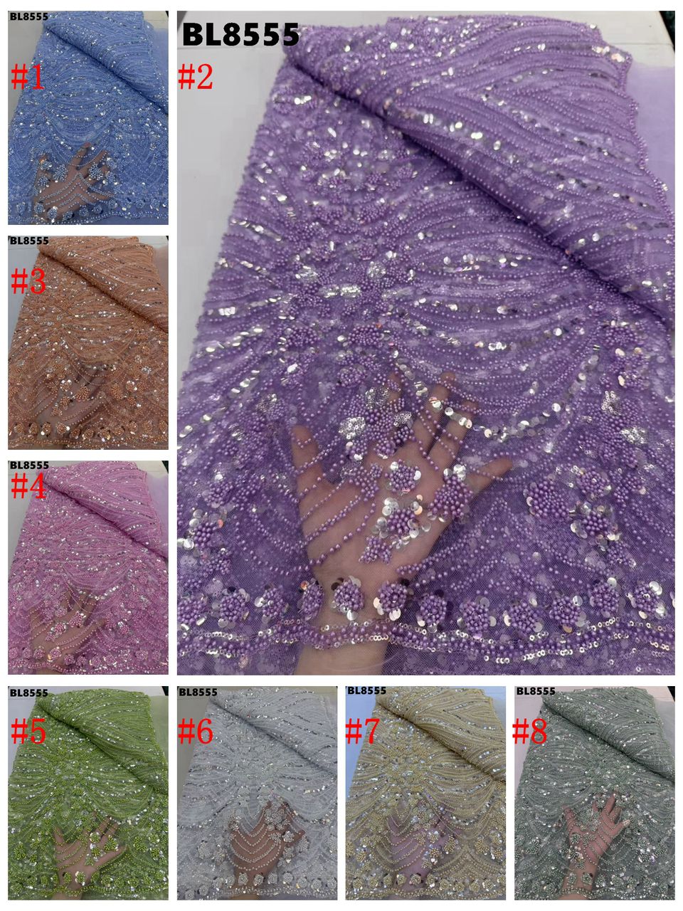 Handmade beaded fabric