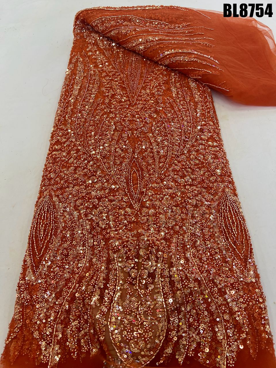 Handmade beaded fabric