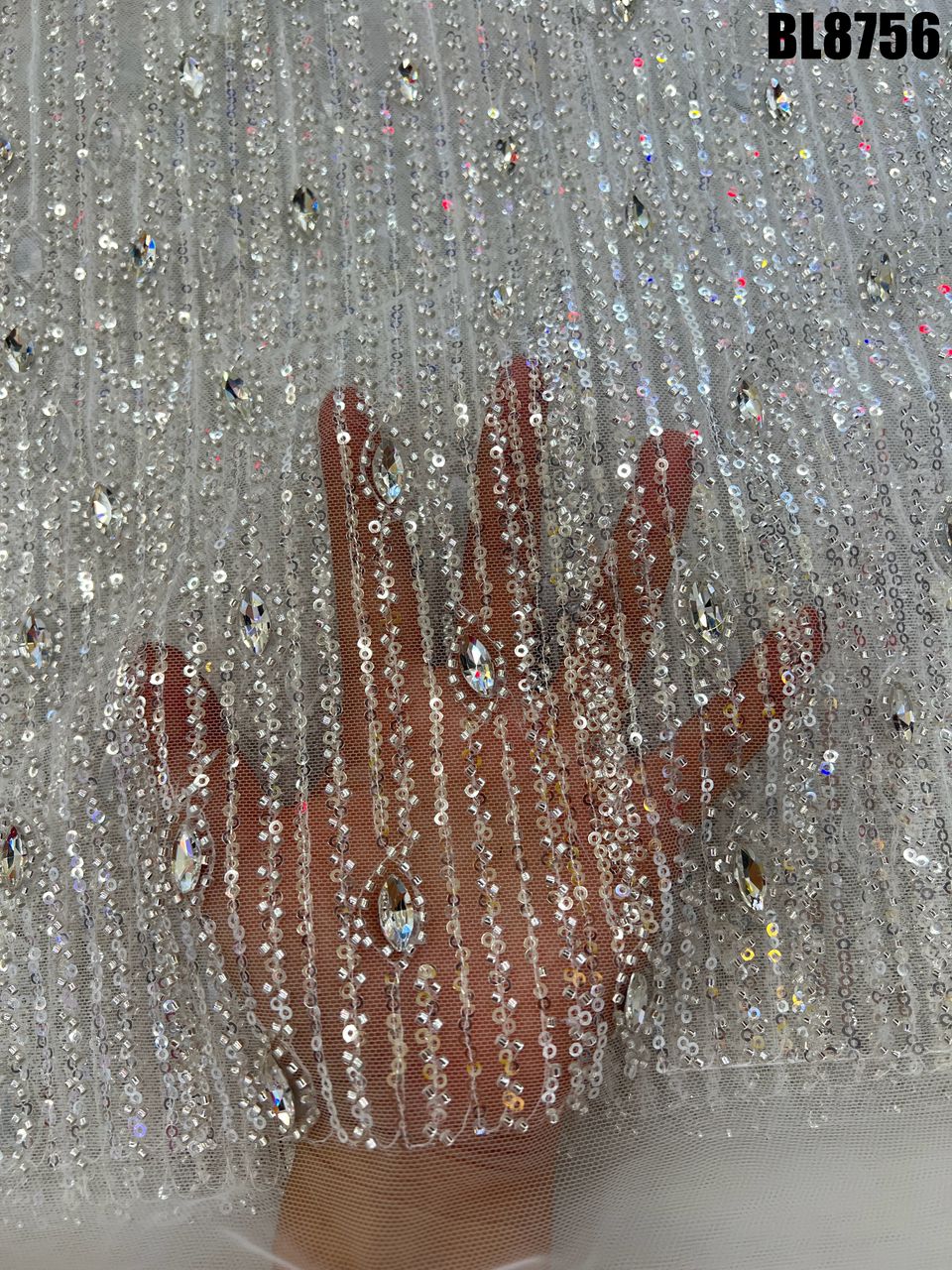 Handmade beaded fabric