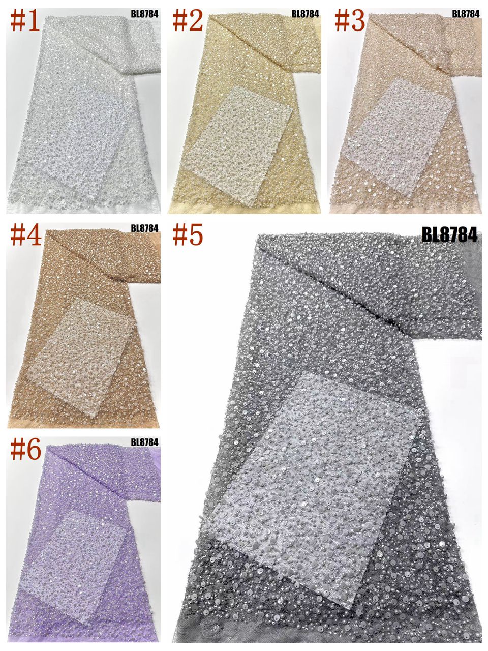 Handmade beaded fabric