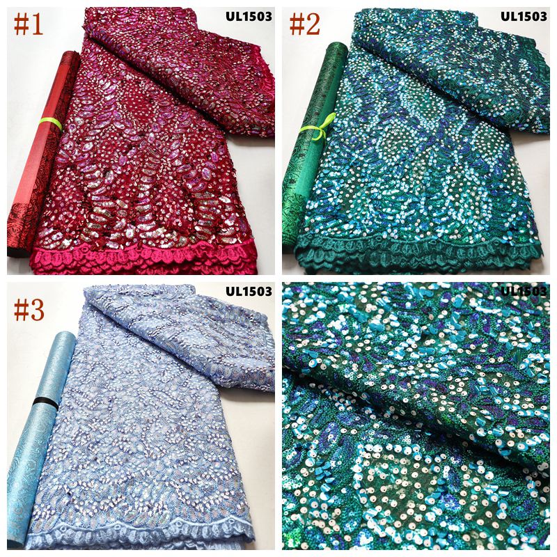 Tulle sequins lace fabric 2